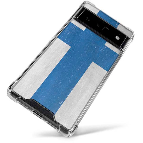 Finland Flag Distressed Google Pixel 6 Clear Case