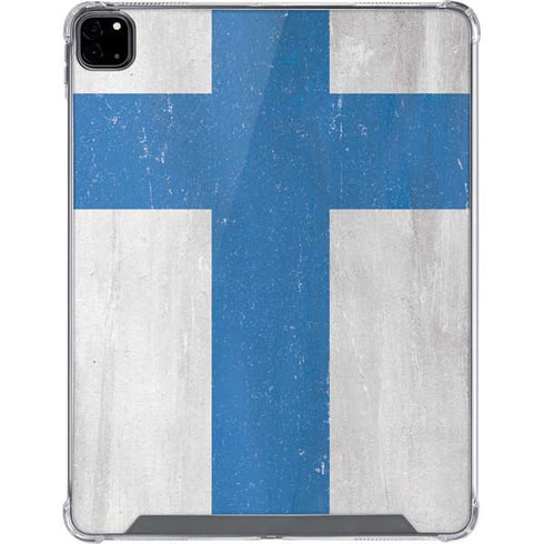 Finland Flag Distressed iPad Pro 12.9in (2020) Clear Case