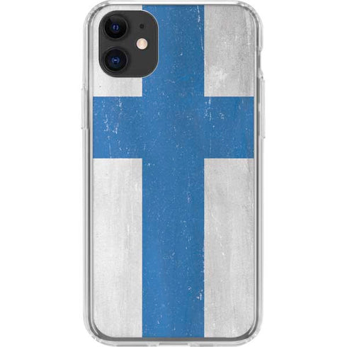 Finland Flag Distressed iPhone 11 Clear Case