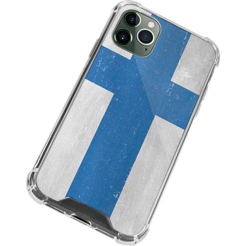 Finland Flag Distressed iPhone 11 Pro Max Clear Case