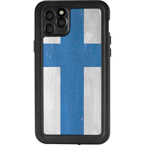 Finland Flag Distressed iPhone 11 Pro Max Waterproof Case