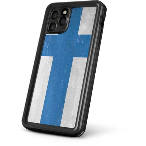 Finland Flag Distressed iPhone 11 Pro Max Waterproof Case