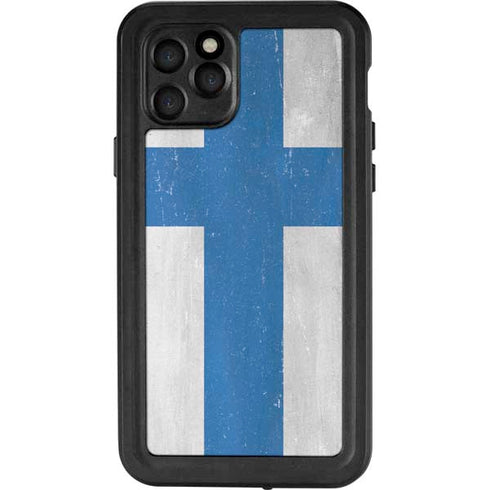 Finland Flag Distressed iPhone 11 Pro Waterproof Case