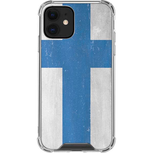 Finland Flag Distressed iPhone 12 Clear Case