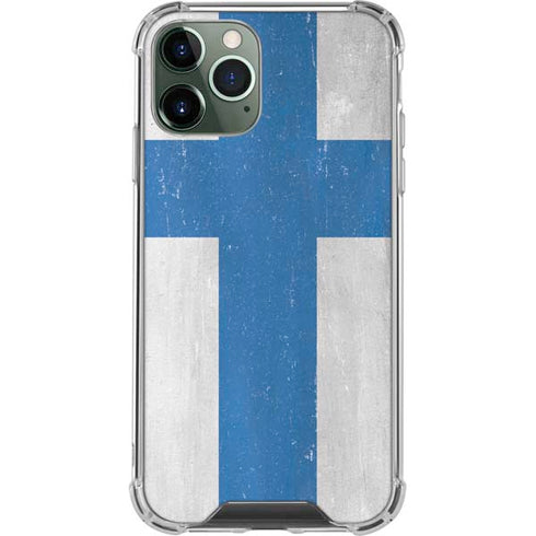 Finland Flag Distressed iPhone 12 Pro Clear Case