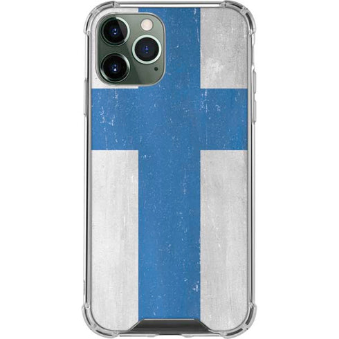 Finland Flag Distressed iPhone 12 Pro Max Clear Case