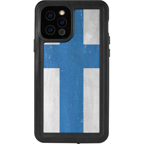 Finland Flag Distressed iPhone 12 Pro Waterproof Case