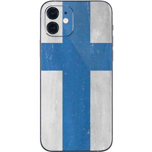 Finland Flag Distressed iPhone 12 Skin