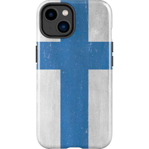Finland Flag Distressed iPhone 14 Plus Impact Case