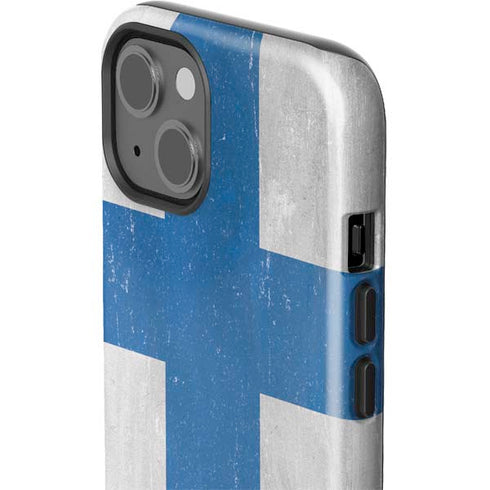 Finland Flag Distressed iPhone 14 Plus Impact Case