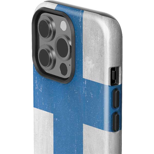 Finland Flag Distressed iPhone 14 Pro Impact Case