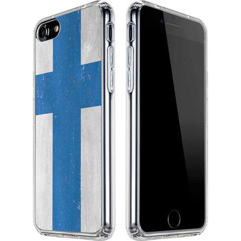 Finland Flag Distressed iPhone SE (2nd & 3rd Gen) Clear Case