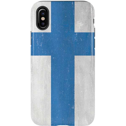 Finland Flag Distressed iPhone X Pro Case