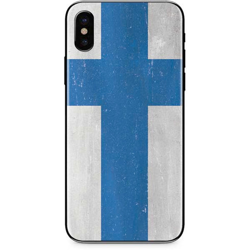 Finland Flag Distressed iPhone X Skin