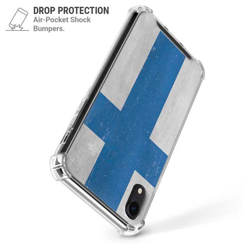 Finland Flag Distressed iPhone XR Clear Case