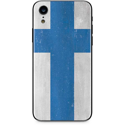 Finland Flag Distressed iPhone XR Skin