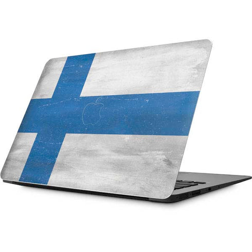 Finland Flag Distressed Apple MacBook Skin
