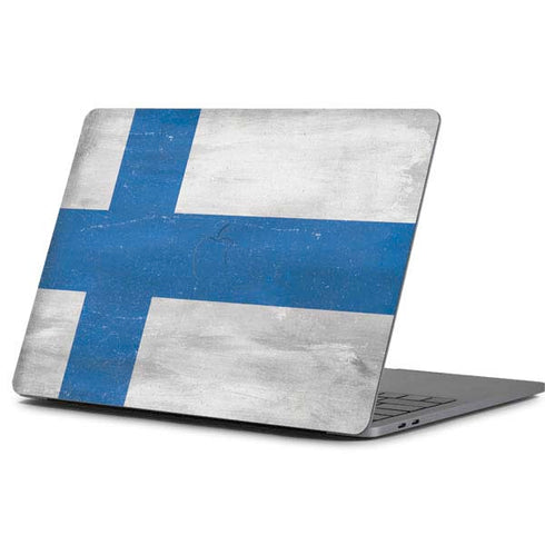 Finland Flag Distressed Apple MacBook Pro 13-inch Skin
