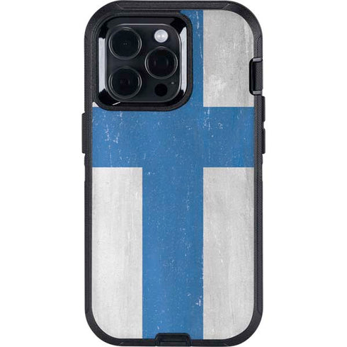 Finland Flag Distressed Otterbox Defender iPhone Skin