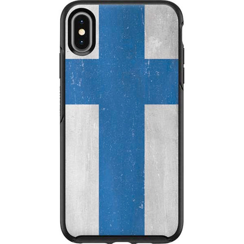 Finland Flag Distressed Otterbox Symmetry iPhone Skin