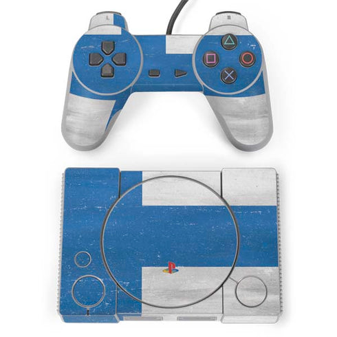 Finland Flag Distressed PlayStation Classic Bundle Skin
