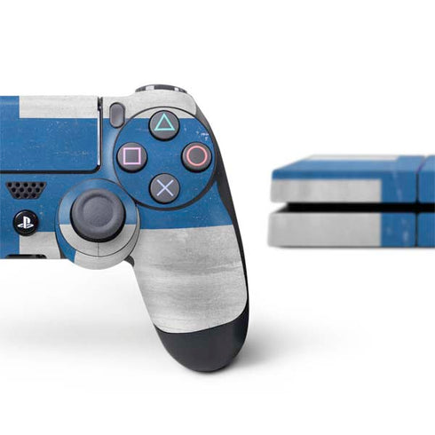 Finland Flag Distressed PS4 Console and Controller Bundle Skin
