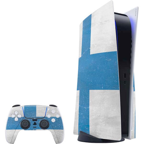 Finland Flag Distressed PS5 Bundle Skin