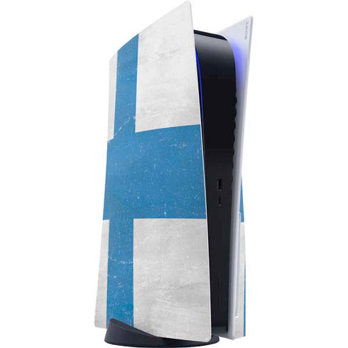 Finland Flag Distressed PS5 Console Skin