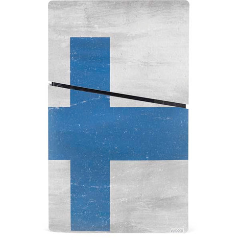 Finland Flag Distressed PS5 Slim Digital Edition Bundle Skin