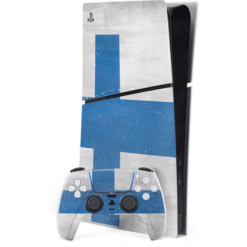 Finland Flag Distressed PS5 Slim Digital Edition Console Skin