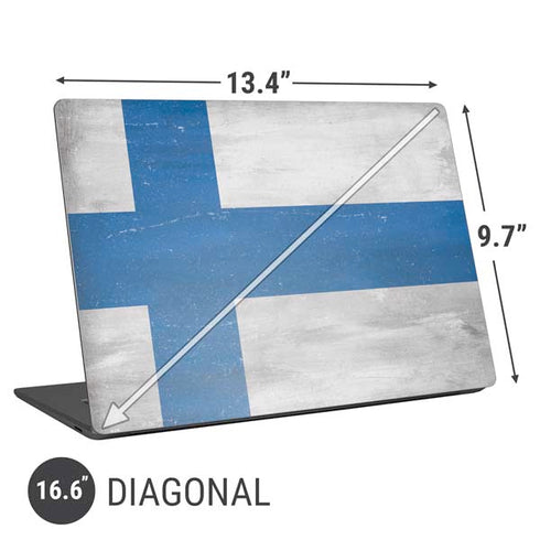 Finland Flag Distressed Universal Laptop 16.6in (13.4 x 9.7in) Skin