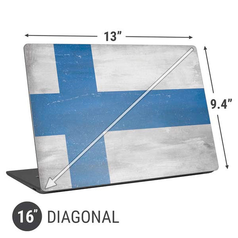 Finland Flag Distressed Universal Laptop 16in (13 x 9.4in) Skin