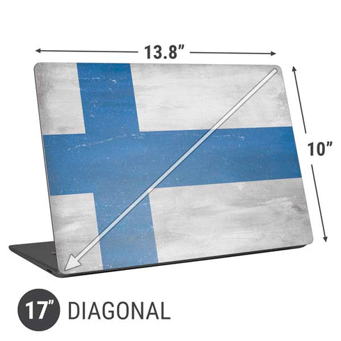 Finland Flag Distressed Universal Laptop 17in (13.8 x 10in) Skin