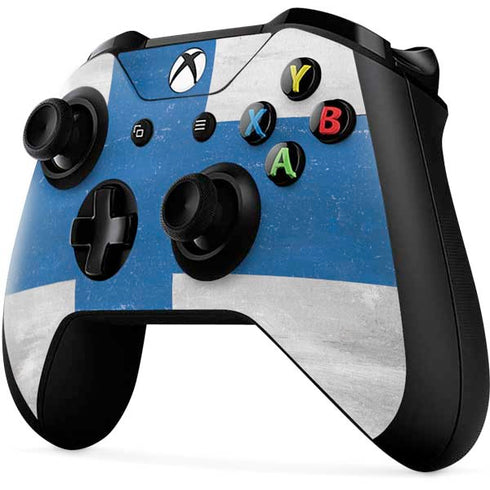 Finland Flag Distressed Xbox One X Controller Skin