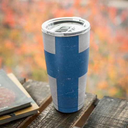 Finland Flag Distressed Yeti 20oz Tumbler Skin