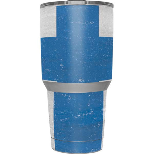Finland Flag Distressed Yeti 30oz Rambler Tumbler Skin