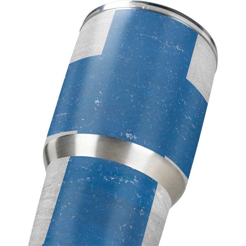 Finland Flag Distressed Yeti 30oz Rambler Tumbler Skin