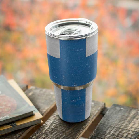 Finland Flag Distressed Yeti 30oz Rambler Tumbler Skin