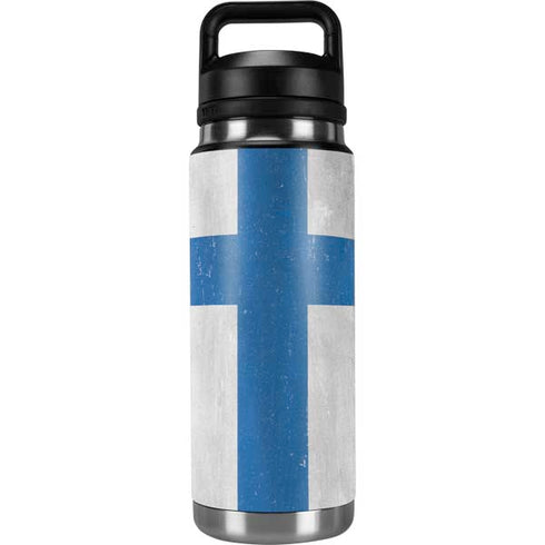 Finland Flag Distressed YETI Rambler 26oz Bottle Skin