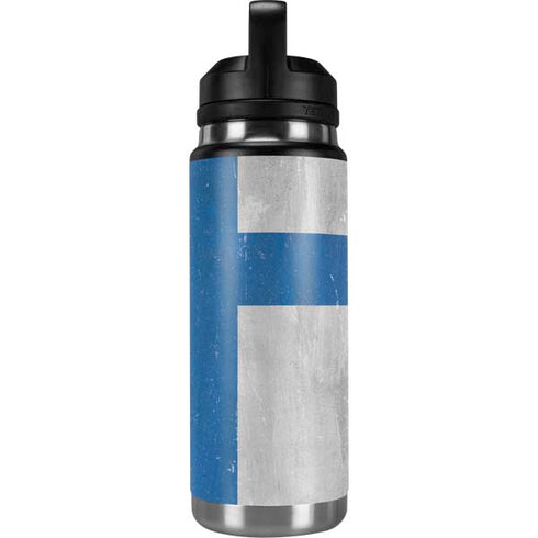 Finland Flag Distressed YETI Rambler 26oz Bottle Skin