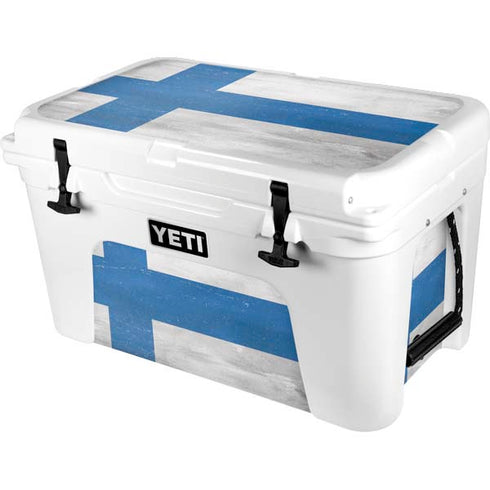 Finland Flag Distressed YETI Tundra 45 Hard Cooler Skin