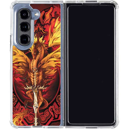 Fire Dragon by Ruth Thompson Galaxy Z Fold5 5G Clear Case