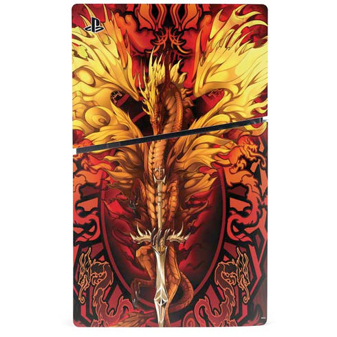 Fire Dragon by Ruth Thompson PS5 Slim Digital Edition Bundle Skin