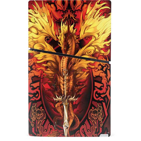 Fire Dragon by Ruth Thompson PS5 Slim Digital Edition Bundle Skin