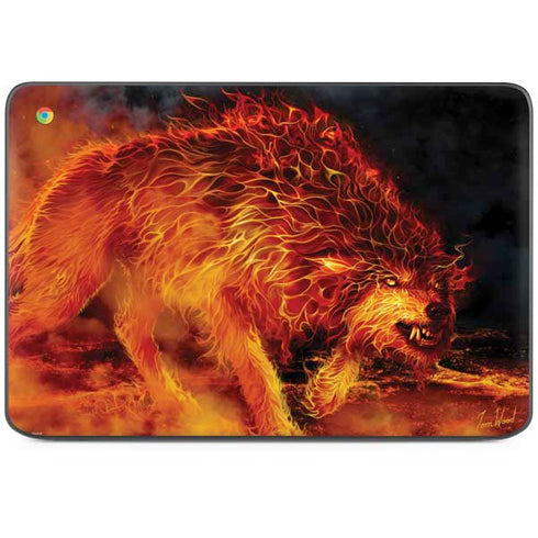 Fire Stalker Wolf by Tom Wood HP Chromebook Skin