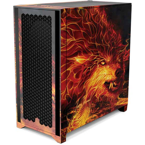Tom Wood Fire Stalker Wolf Corsair 4000D Tempered Glass Mid-Tower ATX Case Skin