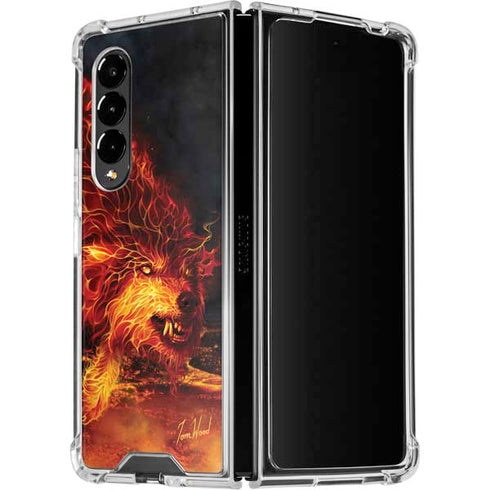 Tom Wood Fire Stalker Wolf Galaxy Z Fold4 5G Clear Case