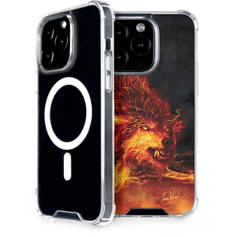 Fire Stalker Wolf by Tom Wood iPhone 15 Pro MagSafe Case
