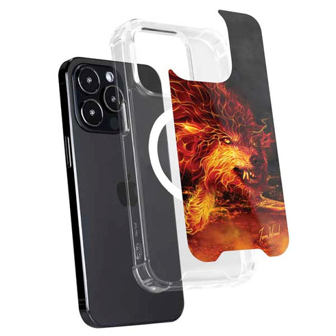Fire Stalker Wolf by Tom Wood iPhone 15 Pro MagSafe Case
