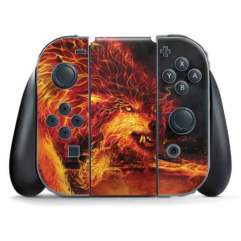 Fire Stalker Wolf by Tom Wood Nintendo Switch (2017-2021) Joy-Con Controller Skin
